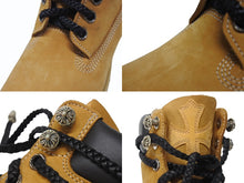 Load image into Gallery viewer, 新品未使用 CHROME HEARTS クロムハーツ × Timberland ティンバーランド オーダー コラボ ブーツ ブラウン ダガー クロスボール サイズ8M 中古 4b006269