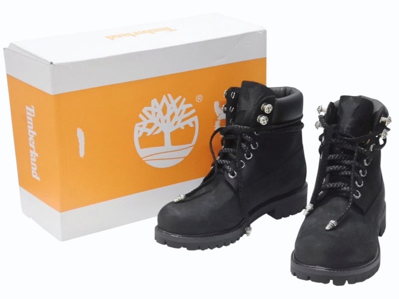 新品未使用 CHROME HEARTS クロムハーツ × Timberland ティンバーランド コラボ ブーツ ブラック ダガー クロスボール サイズ8M 中古 4b006270