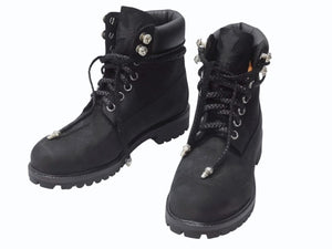新品未使用 CHROME HEARTS クロムハーツ × Timberland ティンバーランド コラボ ブーツ ブラック ダガー クロスボール サイズ8M 中古 4b006270
