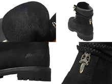 Load image into Gallery viewer, 新品未使用 CHROME HEARTS クロムハーツ × Timberland ティンバーランド コラボ ブーツ ブラック ダガー クロスボール サイズ8M 中古 4b006270