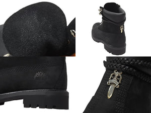 新品未使用 CHROME HEARTS クロムハーツ × Timberland ティンバーランド コラボ ブーツ ブラック ダガー クロスボール サイズ8M 中古 4b006270