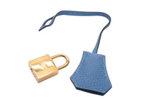 Load image into Gallery viewer, 極美品 HERMES エルメス クロシェット カデナ キー セット トゴ アズール シルバー金具 中古 4b006289