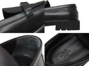 新品同様 HERMES エルメス モカシン イコン ケリー金具 シューズ ローファー WS241934ZA 2310 ヴォーグラッセ ブラック 中古 4b006290