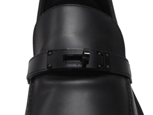 新品同様 HERMES エルメス モカシン イコン ケリー金具 シューズ ローファー WS241934ZA 2310 ヴォーグラッセ ブラック 中古 4b006290