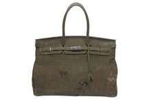 画像をギャラリービューアに読み込む, READYMADE レディメイド TRAVEL BAG LARGE トラベルバッグ ラージ ハンドバッグ サイズL バーキン50型 再構築 オリーブ 美品 中古 4b006294 