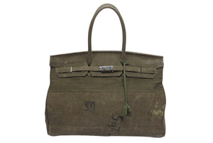 READYMADE レディメイド TRAVEL BAG LARGE トラベルバッグ ラージ ハンドバッグ サイズL バーキン50型 再構築 オリーブ 美品 中古 4b006294 