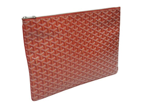極美品 GOYARD ゴヤール セナGM クラッチバッグ レッド ゴヤール ディンキャンバス シルバー金具 SENAT2GMLTY07CL07P 中古 4b006296 