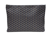 画像をギャラリービューアに読み込む, GOYARD ゴヤール セナGM クラッチバッグ ネイビー ゴヤール ディンキャンバス シルバー金具 SENAT2GMLTY07CL07P 美品 中古 4b006297 