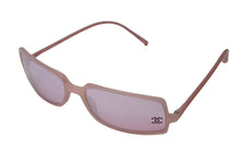 Load image into Gallery viewer, CHANEL シャネル ココマーク ラインストーン スクウェア サングラス ピンク プラスティク 美品 中古 4b006302