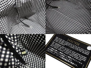 極美品 CHANEL シャネル クルーズライン ギンガムチェック トートバッグ ボストンバッグ ホワイト ブラック 14番台 ココマーク シルバー金具 中古 4b006306