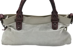 BALENCIAGA バレンシアガ ザ・ファースト 2WAYハンドバッグ 103208 ボルドー ライトブルー ブルー 美品 中古 4b006309