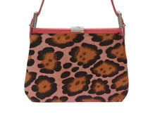 Load image into Gallery viewer, FENDI フェンディ ハラコ ワンショルダーバッグ ピンク ラインストーン レザー レオパード柄 シルバー金具 良品 中古 4b006310