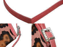 Load image into Gallery viewer, FENDI フェンディ ハラコ ワンショルダーバッグ ピンク ラインストーン レザー レオパード柄 シルバー金具 良品 中古 4b006310