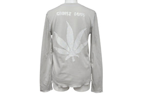 VINTAGE ヴィンテージ ロングスリーブTシャツ 長袖Tシャツ バックプリント 大麻柄 マリファナ コットン グレー サイズS 美品 中古 4b006317