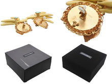 Load image into Gallery viewer, DOLCE&amp;GABBANA ドルチェアンドガッバーナ イヤリング 重量約66.8g バナナ ブラス ラタン ラインストーン 美品 中古 4b006324