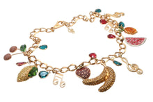 Load image into Gallery viewer, 極美品 DOLCE&amp;GABBANA ドルチェアンドガッバーナ ネックレス WPJ1S2W00011 重量約211.3g フルーツ ブラス ラインストーン 中古 4b006325