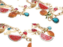 Load image into Gallery viewer, 極美品 DOLCE&amp;GABBANA ドルチェアンドガッバーナ ネックレス WPJ1S2W00011 重量約211.3g フルーツ ブラス ラインストーン 中古 4b006325