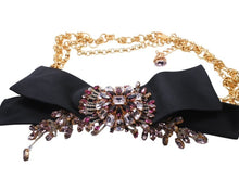 Load image into Gallery viewer, DOLCE&amp;GABBANA ドルチェアンドガッバーナ クリスタル メッキ ベルト ゴールド パープル ピンク 美品 中古 4b006326