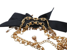 Load image into Gallery viewer, DOLCE&amp;GABBANA ドルチェアンドガッバーナ クリスタル メッキ ベルト ゴールド パープル ピンク 美品 中古 4b006326