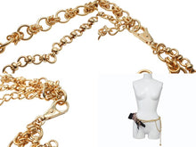 Load image into Gallery viewer, DOLCE&amp;GABBANA ドルチェアンドガッバーナ クリスタル メッキ ベルト ゴールド パープル ピンク 美品 中古 4b006326
