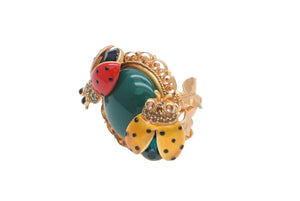 DOLCE&GABBANA ドルチェアンドガッバーナ ブラスリング 指輪 WRI6C1W0001 重量約32.4g 13.5号 てんとう虫 美品 中古 4b006327
