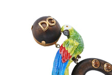 Load image into Gallery viewer, 新品同様 DOLCE&amp;GABBANA ドルチェアンドガッバーナ イヤリング WEM4C5W1111 重量約63.7g インコ ブラス ウッド ラインストーン 中古 4b006328