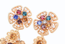 Load image into Gallery viewer, DOLCE&amp;GABBANA ドルチェアンドガッバーナ イヤリング 重量約41.3g ブラス フェイクパール ラインストーン 美品 中古 4b006331