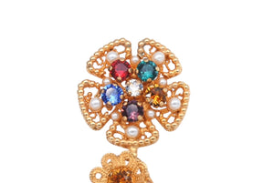 DOLCE&GABBANA ドルチェアンドガッバーナ イヤリング 重量約41.3g ブラス フェイクパール ラインストーン 美品 中古 4b006331