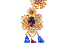 Load image into Gallery viewer, DOLCE&amp;GABBANA ドルチェアンドガッバーナ イヤリング 重量約41.3g ブラス フェイクパール ラインストーン 美品 中古 4b006331