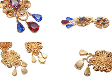 Load image into Gallery viewer, DOLCE&amp;GABBANA ドルチェアンドガッバーナ イヤリング 重量約41.3g ブラス フェイクパール ラインストーン 美品 中古 4b006331