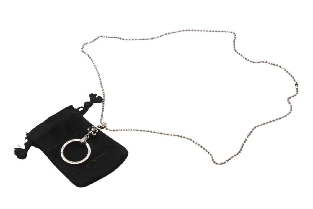 極美品 CHROME HEARTS クロムハーツ EYE WEAR LOOP NTFL BND BS FLEUR アイウェアループ BSフレア ネックレス 重量約19.1g 中古 4b006336