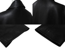 Load image into Gallery viewer, HERMES エルメス レザーコート ブラック フランス製 牛革レザー レーヨン サイズ52 美品 中古 4b006342