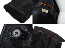 Load image into Gallery viewer, HERMES エルメス レザーコート ブラック フランス製 牛革レザー レーヨン サイズ52 美品 中古 4b006342