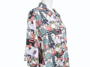 極美品 Supreme シュプリーム Magazine S/S shirt 半袖シャツ マルチカラー ムック本 総柄 サイズM 2023SS0601005 中古 4b006346