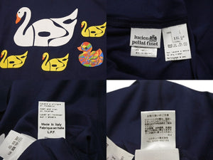 極美品 lucien pellat finet ルシアンペラフィネ 長袖Tシャツ ロングスリーブ コットン ネイビー マルチカラー サイズXXL 中古 4b006350