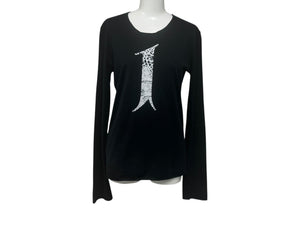 lucien pellat finet ルシアンペラフィネ 長袖Tシャツ ロングスリーブTシャツ ブラック ホワイト サイズS 美品 中古 4b006354