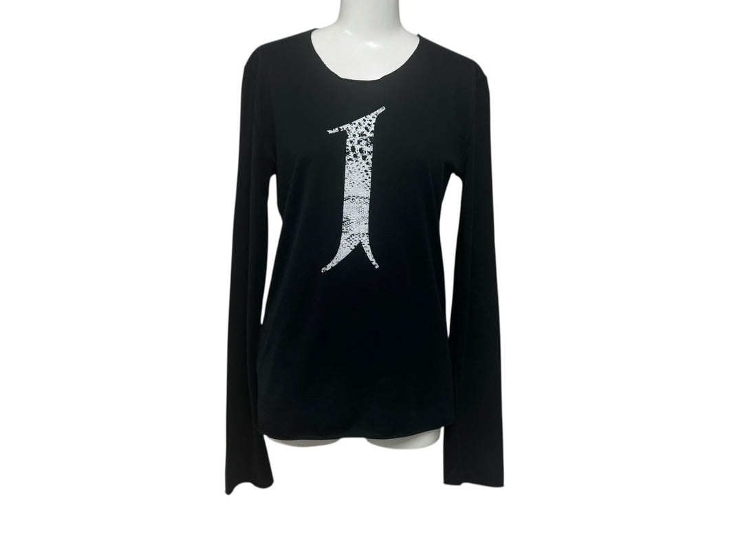 lucien pellat finet ルシアンペラフィネ 長袖Tシャツ ロングスリーブTシャツ ブラック ホワイト サイズS 美品 中古 4b006354