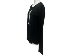 lucien pellat finet ルシアンペラフィネ 長袖Tシャツ ロングスリーブTシャツ ブラック ホワイト サイズS 美品 中古 4b006354