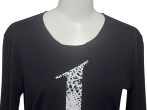 lucien pellat finet ルシアンペラフィネ 長袖Tシャツ ロングスリーブTシャツ ブラック ホワイト サイズS 美品 中古 4b006354
