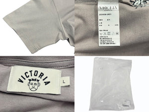 新品未使用 Victoria HongKong ヴィクトリアホンコン 半袖Ｔシャツ グレー プリント サイズL TPVICTORIAT2 中古 4b006362