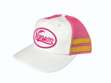 Load image into Gallery viewer, 新品未使用 Supreme シュプリーム × Vanson ヴァンソン レザーキャップ ピンク ホワイト ONE SIZE 58cm H79FW25 中古 4b006373