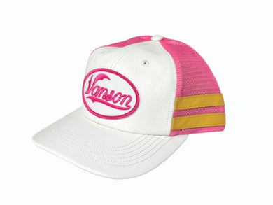 新品未使用 Supreme シュプリーム × Vanson ヴァンソン レザーキャップ ピンク ホワイト ONE SIZE 58cm H79FW25 中古 4b006373