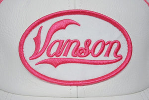 新品未使用 Supreme シュプリーム × Vanson ヴァンソン レザーキャップ ピンク ホワイト ONE SIZE 58cm H79FW25 中古 4b006374