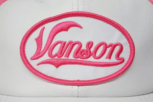 未使用 Supreme シュプリーム × Vanson ヴァンソン レザーキャップ ピンク ホワイト ONE SIZE 58cm H79FW25 中古 4b006375 