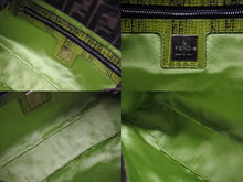Load image into Gallery viewer, FENDI フェンディ ズッカ柄 ビーズ刺繍 マンマバケット ハンドバッグ ワンショルダーバッグ ブラウン ゴールド金具 ロゴ 美品 中古 4b006386