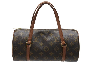 LOUIS VUITTON ルイヴィトン パピヨン30 ハンドバッグ モノグラム M51366 筒型 モノグラムキャンバス ブラウン 美品 中古 4b006387