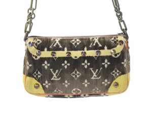 LOUIS VUITTON ルイ ヴィトン ポシェットアクセソワール ショルダーバッグ M92710 モノグラム トロンプイユ 美品 中古 4c073373