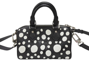 新品同様 LOUIS VUITTON ルイヴィトン ナノ スピーディ 草間彌生 2WAYハンドバッグ M81910 モノグラムアンプラントレザー 中古 4b006394