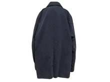 Load image into Gallery viewer, 極美品 CHROME HEARTS クロムハーツ クロスボールボタン ヘリンボーン Pコート コットン ネイビー サイズXXL 中古 4b006399