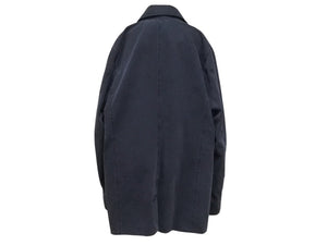 極美品 CHROME HEARTS クロムハーツ クロスボールボタン ヘリンボーン Pコート コットン ネイビー サイズXXL 中古 4b006399